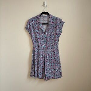 Suzy Shier Floral Blue Romper Size S